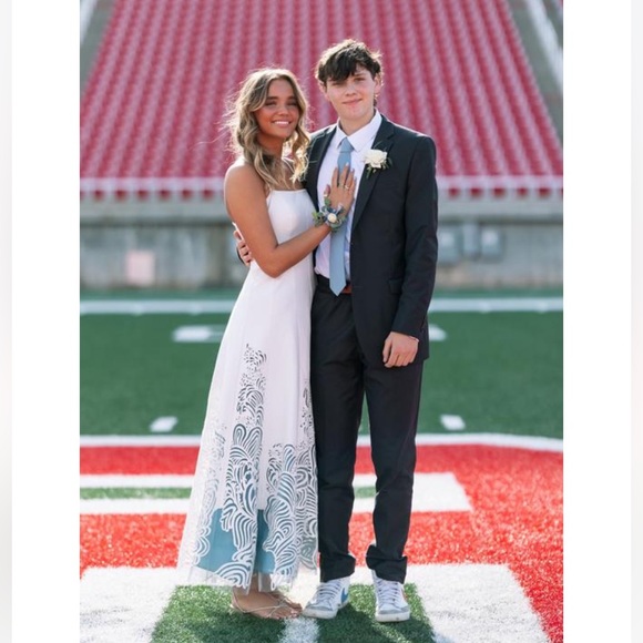 Anthropologie NWT Geisha Designs Cutwork A-Line Maxi Dress size L. - Picture 9 of 15